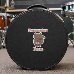 Percussion Posse - Cute Funny Drummer Cat Sticker