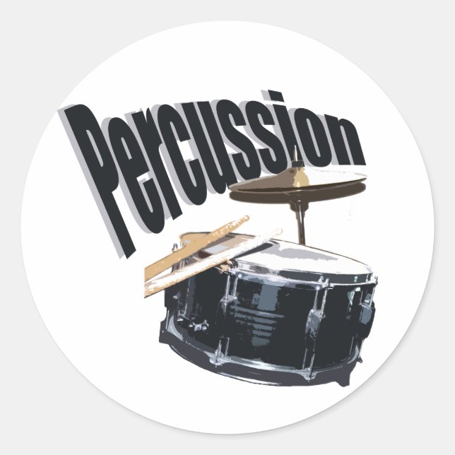 Percussion/ Snare Classic Round Sticker (Front)