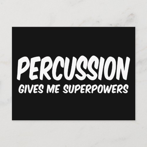 Percussion Superpowers Funny Music Superhero Postcard