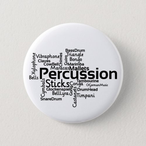 Percussion Word Cloud Black Text Button