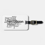 Percussion Word Cloud Black Text Luggage Tag at Zazzle
