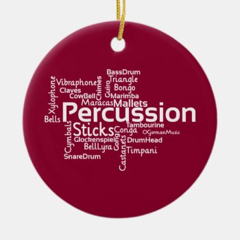 Percussion Word Cloud Ceramic Ornament by OGormanMusic at Zazzle