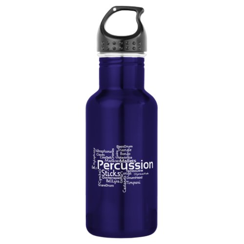 Percussion Word Cloud Stainless Steel Water Bottle