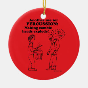 Percussion Zombie Explode Ceramic Ornament