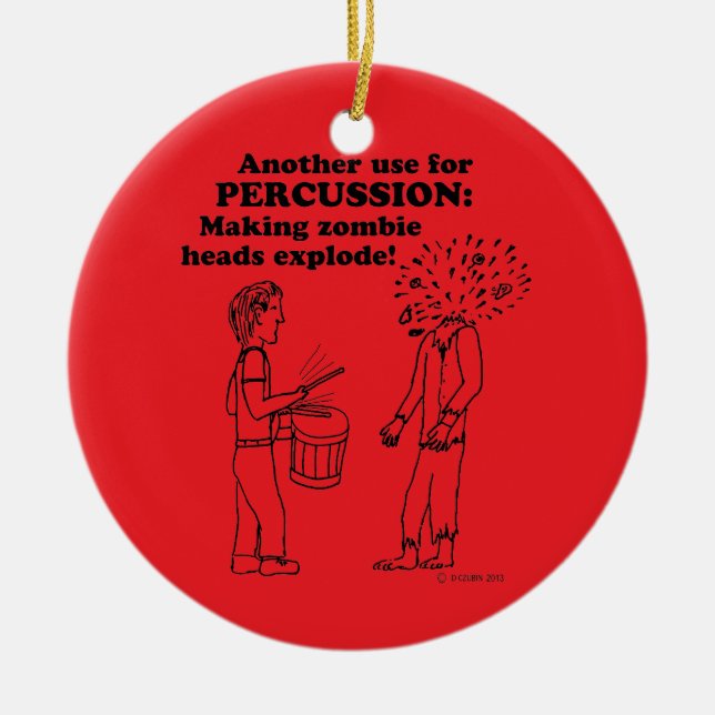 Percussion Zombie Explode Ceramic Ornament (Front)