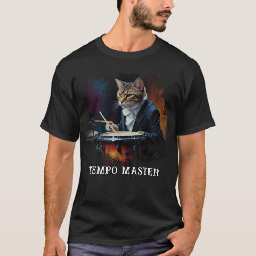 *~* Percussionist Cool Cat AP91 DRUMMER TUXEDO T-Shirt