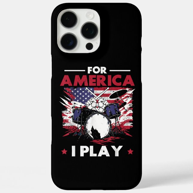 Percussionist Drum Drummer American Flag Patriotic Case-Mate iPhone Case (Back)