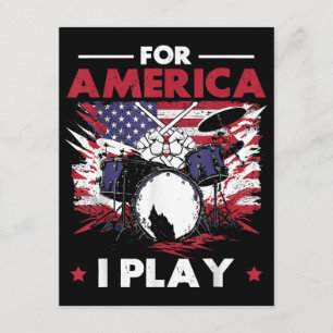 Percussionist Drum Drummer American Flag Patriotic Enclosure Card