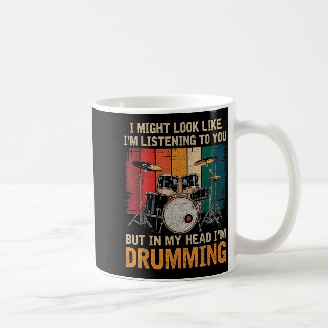 Percussionist Drumming For Drum Set Lover Drummers Coffee Mug (Right)