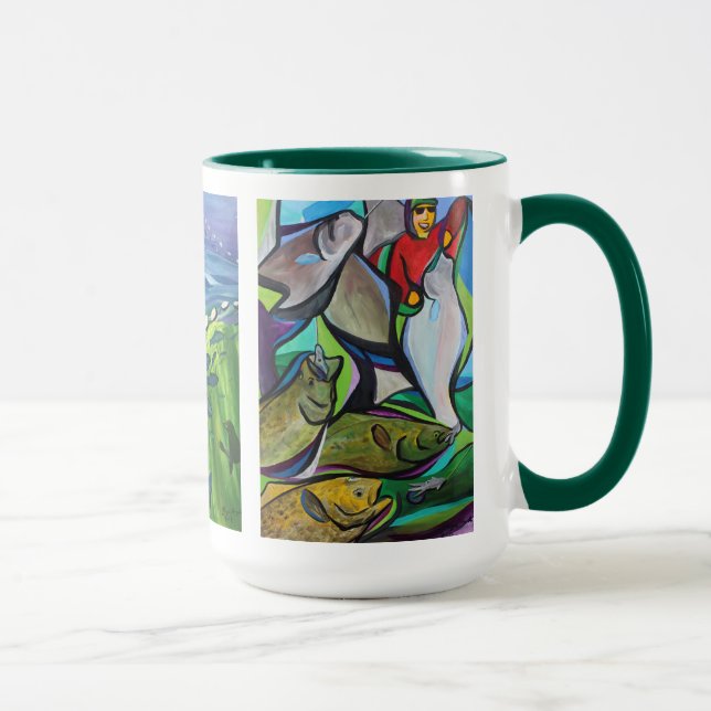 Percy Avugiak's abstract fishing paintings Mug (Right)