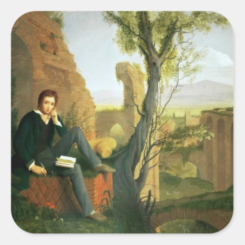 Percy Bysshe Shelley  1845 Square Sticker