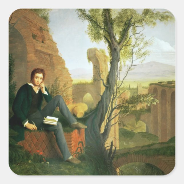 Percy Bysshe Shelley  1845 Square Sticker (Front)
