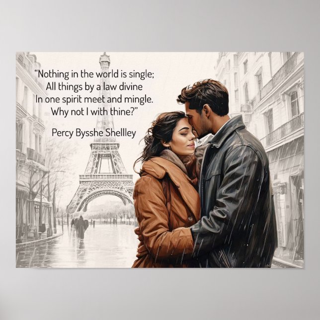 Percy Bysshe Shelley poem~quote poster (Front)