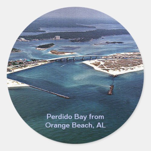 Perdido Bay from Orange Beach AL Classic Round Sticker