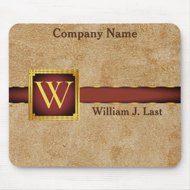 Perdonalized Tan Chamois Leather Print Mouse Pad (Front)