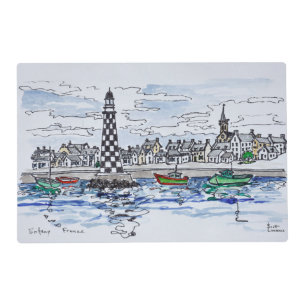 Perdrix Lighthouse, Loctudy   Brittany, France Placemat