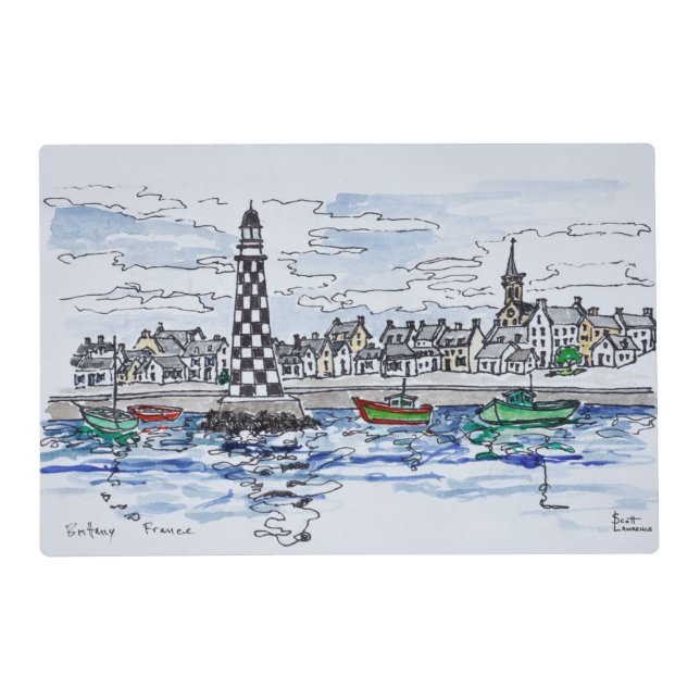Perdrix Lighthouse, Loctudy | Brittany, France Placemat (Front)