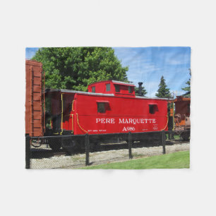 Pere Marquette caboose fleece blanket