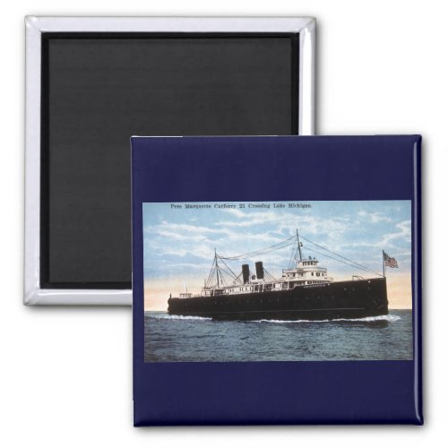 Pere Marquette Car Ferry 21 Crossing Lake Michigan Magnet