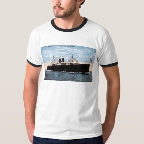 Pere Marquette Car Ferry 21 Crossing Lake Michigan T_Shirt