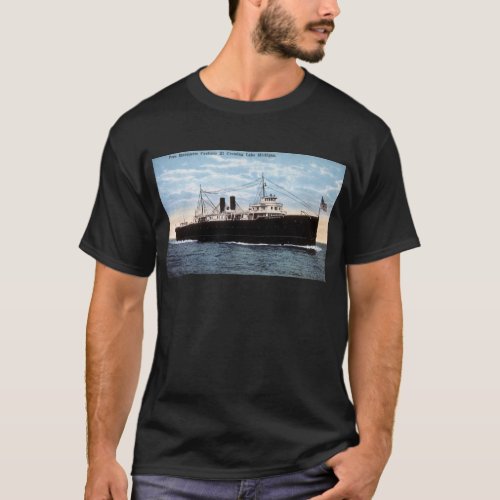 Pere Marquette Car Ferry 21 Crossing Lake Michigan T_Shirt