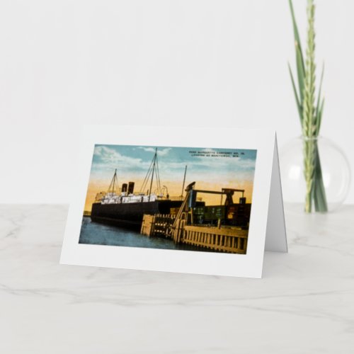 Pere Marquette Car Ferry No 18 Manitowoc Foil Greeting Card
