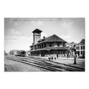 Pere Marquette Railroad depot, Bay City, MI Photo Print