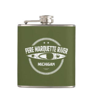 Pere Marquette River Michigan Kayaking Flask
