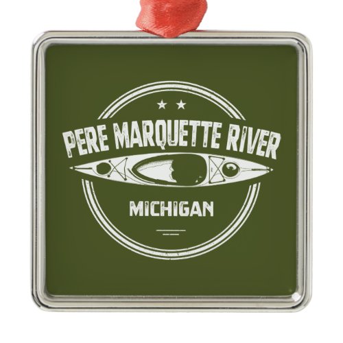 Pere Marquette River Michigan Kayaking Metal Ornament