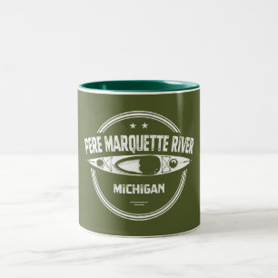 Pere Marquette River Michigan Kayaking Two-Tone Coffee Mug