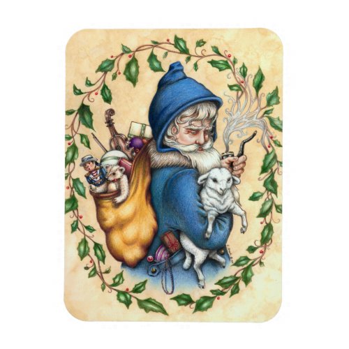 Pere Noel FATHER CHRISTMAS MAGNET Rectangle
