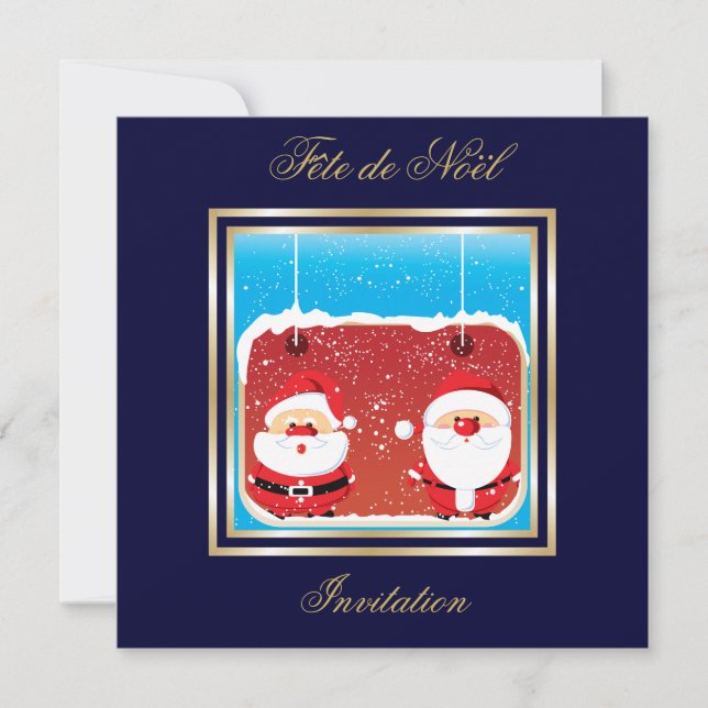 Père Noël Fête de Noël invitation (Front)