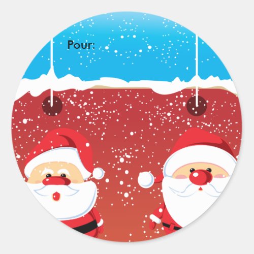 Pre Nol Santa Claus Autocollants ronds Etiquette Classic Round Sticker