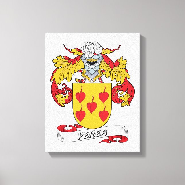 Perea Family Crest Canvas Print (Front)