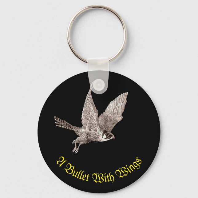 Peregrine Falcon A Bullet With Wings Keychain (Front)