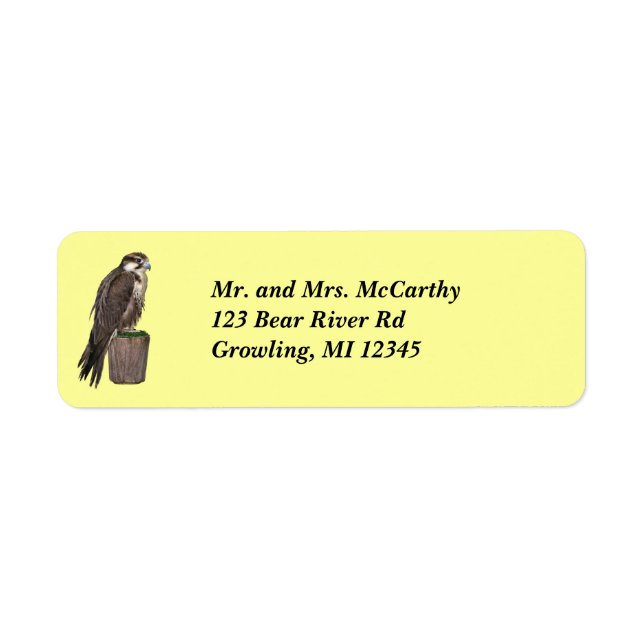 Peregrine Falcon Address Label (Front)