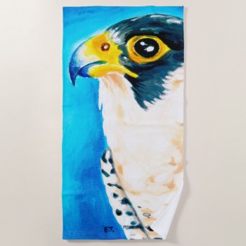 Peregrine Falcon Art Beach Towel by EveyArtStore at Zazzle