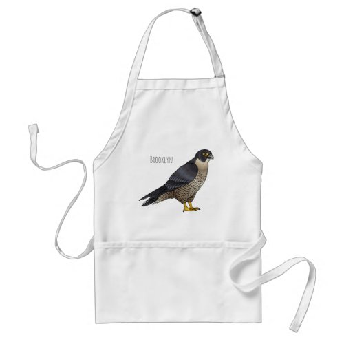 Peregrine falcon bird cartoon illustration  adult apron