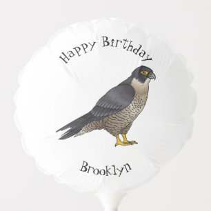 Peregrine falcon bird cartoon illustration balloon