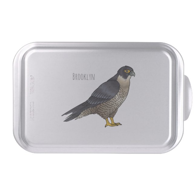 Peregrine falcon bird cartoon illustration  cake pan (Front)