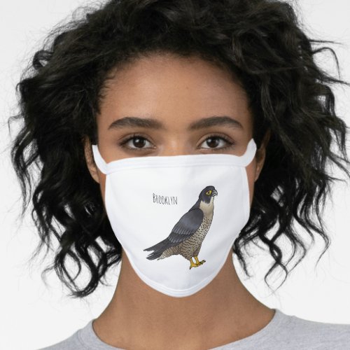 Peregrine falcon bird cartoon illustration  face mask