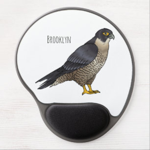 Peregrine falcon bird cartoon illustration gel mouse pad