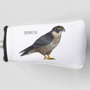 Peregrine falcon bird cartoon illustration golf head cover