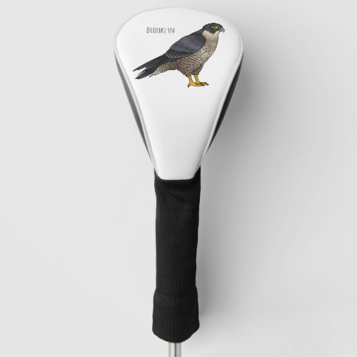 Peregrine falcon bird cartoon illustration golf head cover