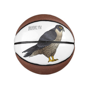 Peregrine falcon bird cartoon illustration mini basketball