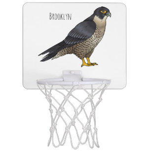 Peregrine falcon bird cartoon illustration mini basketball hoop