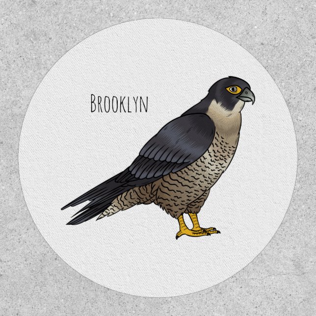 Peregrine falcon bird cartoon illustration  patch (Front)