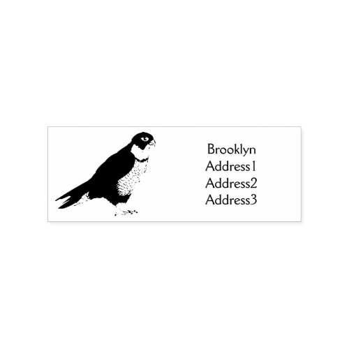 Peregrine falcon bird cartoon illustration rubber stamp