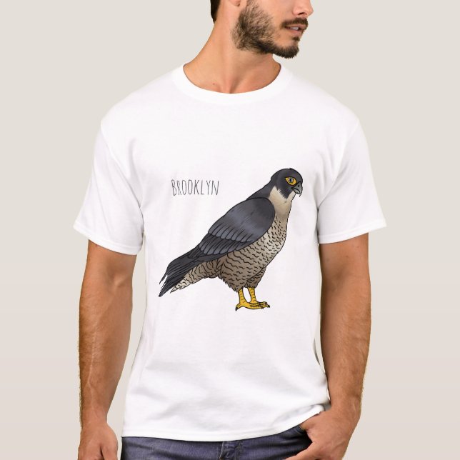 Peregrine falcon bird cartoon illustration  T-Shirt (Front)