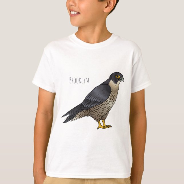 Peregrine falcon bird cartoon illustration  T-Shirt (Front)